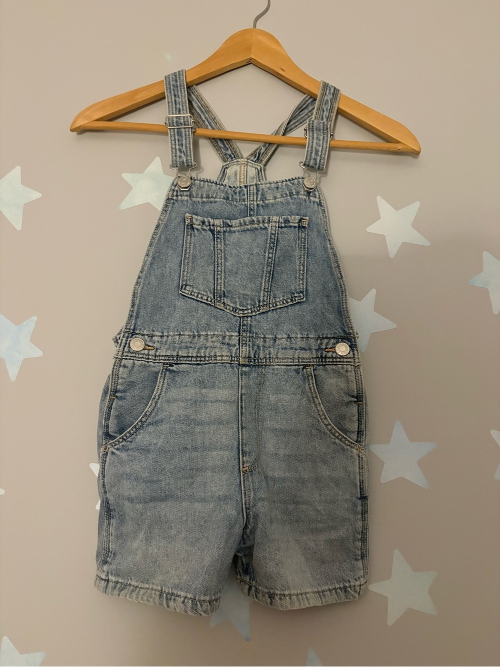 H&M Light Blue Denim Short Overalls for Kids
